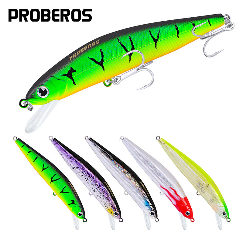 Proberos mồi câu cá mồi cứng nhựa minnow 14.5cm/24.83g với mồi câu cá vược 3x2 # dụng cụ câu cá dw435
