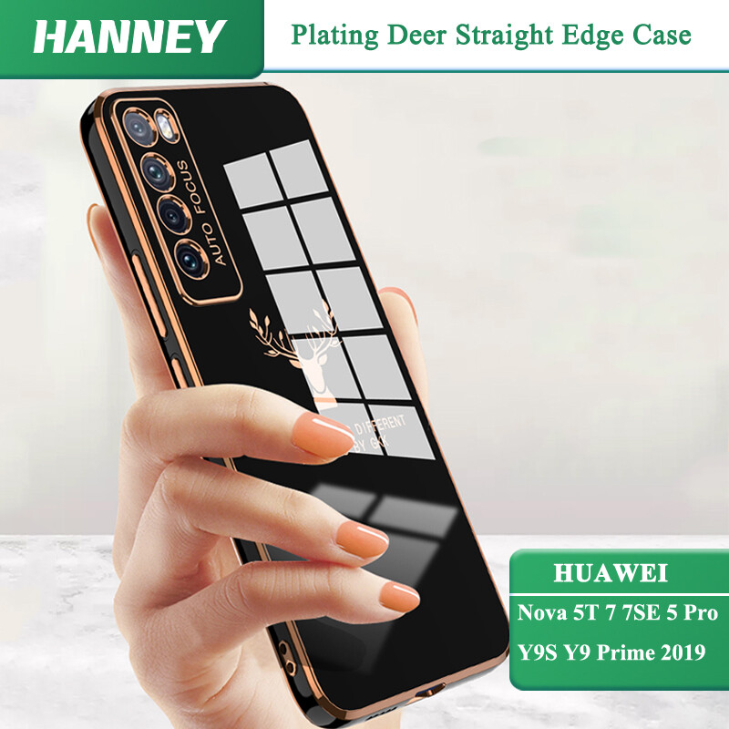 HANNEY, Dành Cho HUAWEI NOVA 7 7SE Ốp Điện Thoại Ốp Viền Hươu Thẳng Mạ Chống Sốc Silicon Mềm Ốp Lưng Chống Mồ Hôi SSDD-02