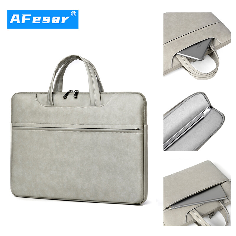 Máy Tính Xách Tay Túi Túi Đựng Máy Tính Xách Tay Chống Nước 11 12 13.3 14 15.6 Inch Túi Xách Đeo Vai Cho Macbook Air Pro M1 Lenovo Dell Asus Huawei, Cặp Tài Liệu PU