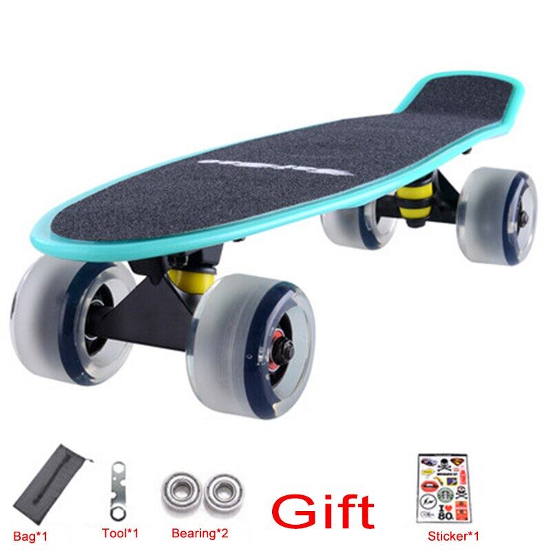 ใหม่22นิ้วสเก็ตบอร์ด Mini Cruiser สเก็ตบอร์ดพลาสติก Longboard กล้วย Fishboard Street กีฬากลางแจ้งสำหรับเด็กผู้หญิงเด็กผู้ชาย