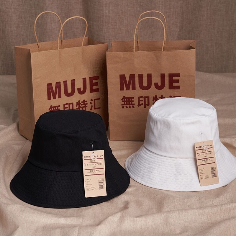 Muji hat nữ mũ ngư dân kem chống nắng che nắng nam mùa hè thương hiệu hợp thời trang lớn chu vi vòng đầu màu trơn đôi dùng một bên nam giới mũ châu mắt người đàn ông đầu lên vòng mùa hè cao cấp độ ẩm nhân hiệu ngoài trời mũ che nắng mũ ống ánh sáng