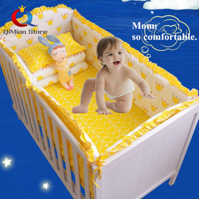 📣Hot Bán 5Pcs đồ giường cho trẻ sơ sinh Phù Hợp Với 4Pcs Giường cũi trẻ em Bội Thu 1PC Bộ Ga trải giường Trẻ Sơ Sinh có thể tháo rời có thể rửa Bộ Đồ Giường