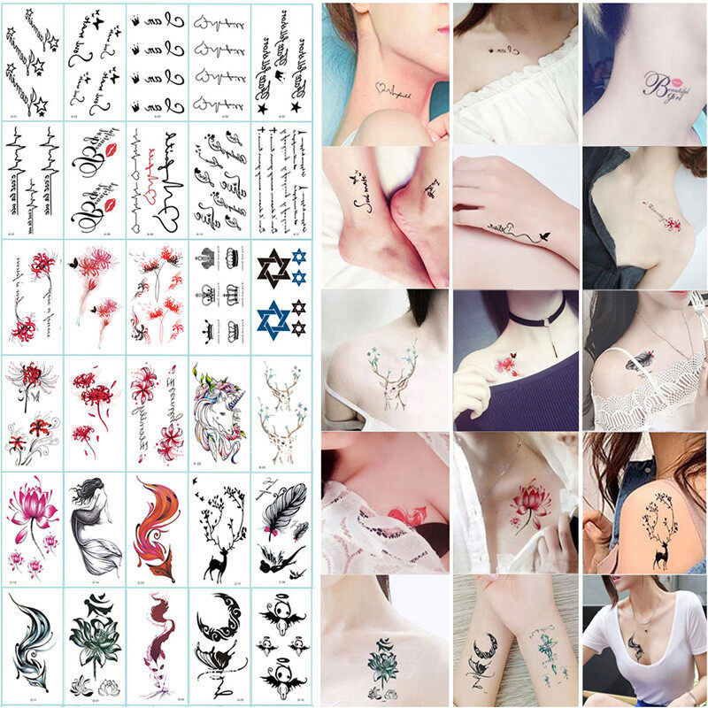 30 tấm hình xăm dán chống nước lâu trôi hình xăm tạm thời dễ thương