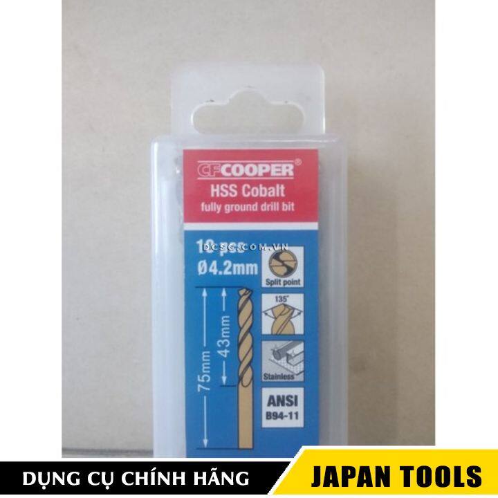 Mũi khoan thép inox 4.2mm cfcooper hcm042 | japan tools