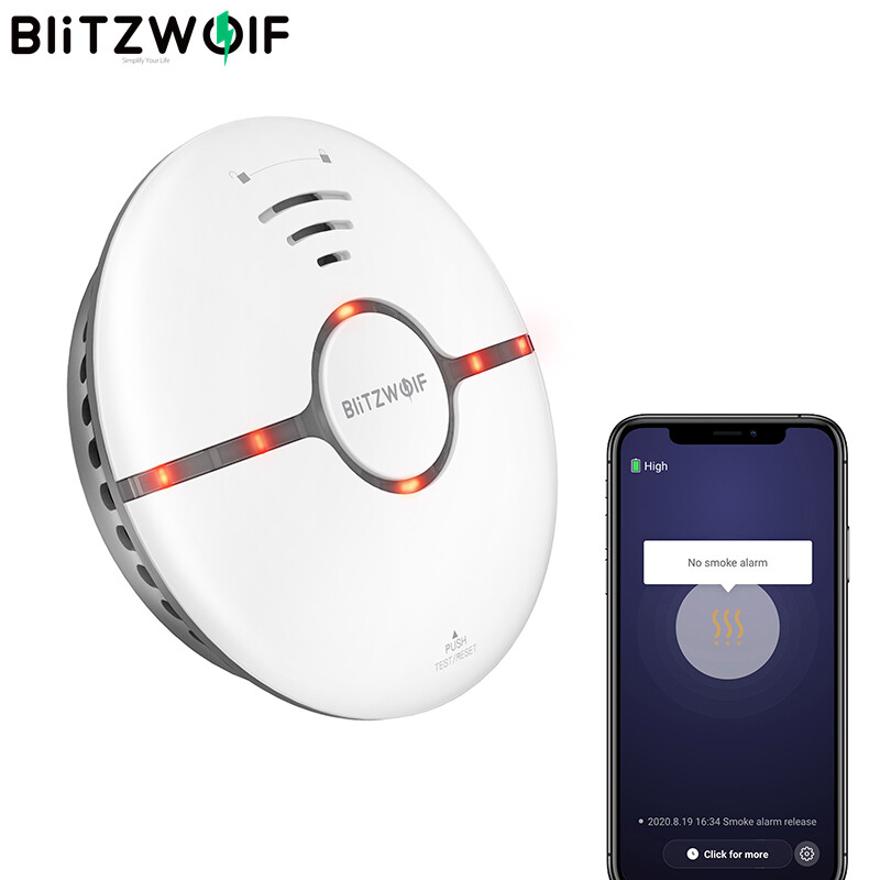 Đèn báo khói blitzwolf bw-is7 wifi đèn báo led 360 ° cảm biến báo cháy app từ xa