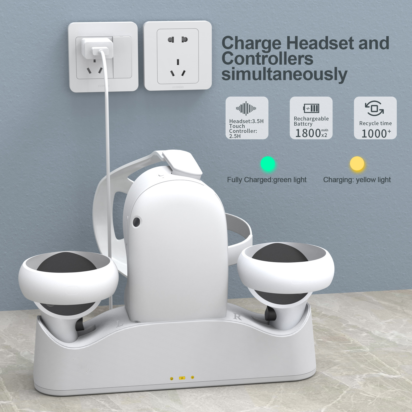 Oculus quest 2 VR Glasses Handle Magnetic Base Charger with Battery Set VR Charging Accessories