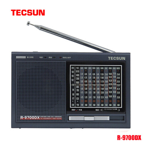 Tecsun r-9700dx đài fm đảm bảo ban đầu sw/mw độ nhạy cao thế giới băng tần thu radio với loa xách tay đài phát thanh