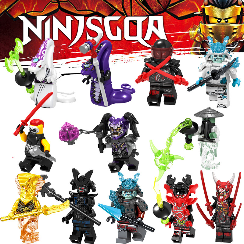 12 Cái/Bộ Ninja Go Minifigure Legoing Đồ Chơi Ninjago Thống Hình Xây Dựng Khối Trẻ Em Món Quà
