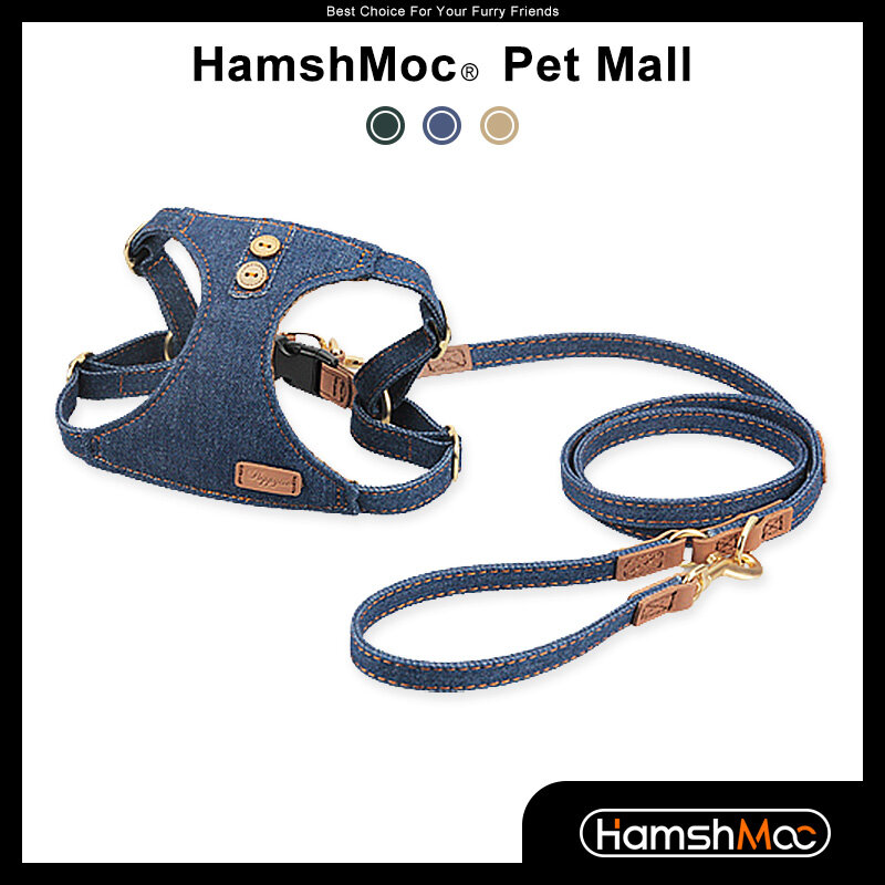 HamshMoc Adjustable Dog Harness and Leash Set Comfortable Pet Harness Durable Multifunctional Leash for Small Medium Dogs ราคา 915 บาท*ส่งฟรี