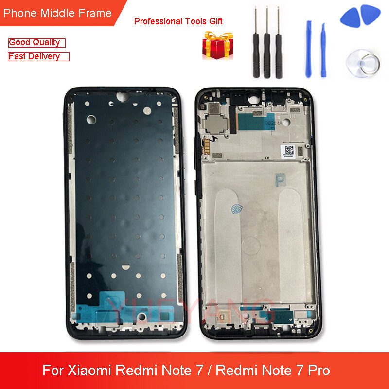 Ban đầu cho Xiaomi Redmi Note 7 / Redmi Note 7 Pro giữa khung Tấm vỏ bọc lưng bảng LCD Hỗ trợ giữa faceplate bezel thay thế sửa chữa phụ tùng