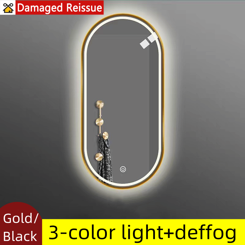 kingdom Smart Bathroom LED Mirror Luminous Lighting Mirror Framed Elliptical Mirror Makeup Lighting Dimming Mirror Beauty Dimming Mirror Decoration Living Room Kitchen Mirror Home Mirror Feng Shui Mirror Dressing Mirror+damaged Free Replacement ราคา 3,200 บาท*ส่งฟรี