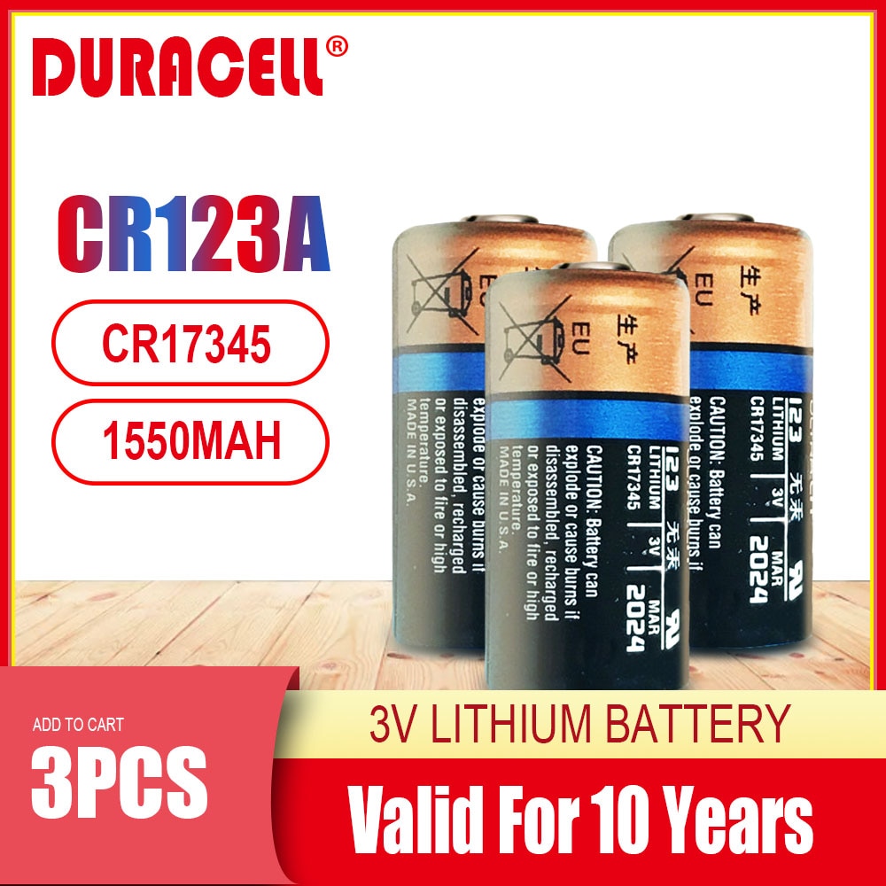3 chiếc pin tiểu khô duracell lithium cr123 cr 123a cr17345 1550 cr123a chính hãng mới 3v 16340 mah cho đèn pin máy ảnh