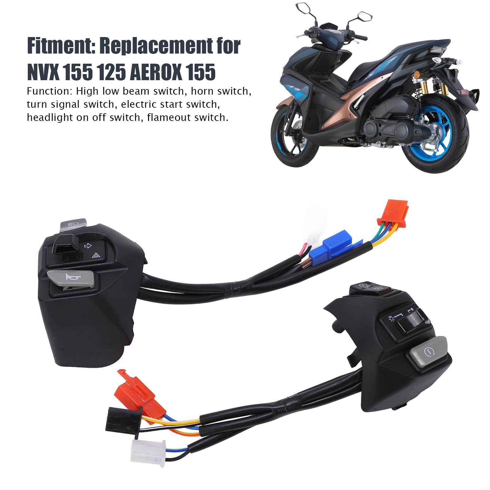 Công tắc tay cầm Assy Đa Chức Năng Bộ điều khiển ánh sáng thanh tay cầm Thay Thế Cho Nvx 155 125 Aerox 155 Cho Xe Máy