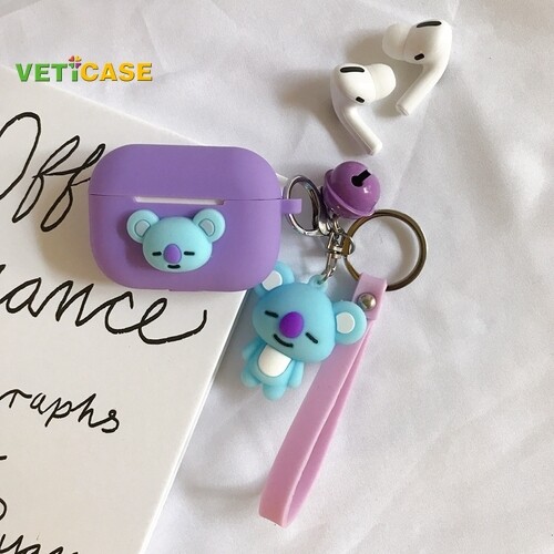 Hàn Quốc BTS 21 mặt dây chuyền Tai nghe trường hợp đối với Apple Airpod Pro AirPods 1 2 3 mới mềm silicon Bìa headphone AirPods vỏ Pouch Phụ kiện bảo vệ AirPod vàng xanh nâu đỏ trắng tím