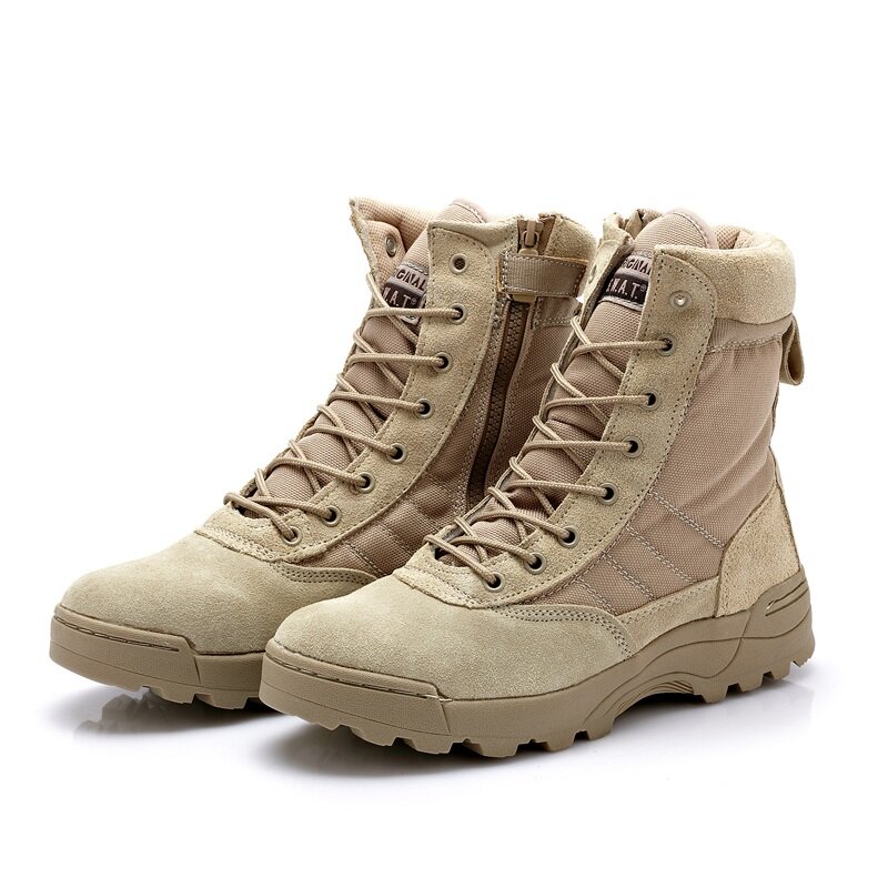 Combat Boots Tactical Boots Black High-Top Outdoor Boots Anti-Kick Anti-Collision Hiking Boots for M