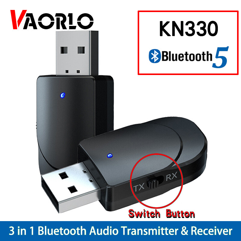 VAORLO 3 Trong 1 Bluetooth 5.0 Âm Thanh Receiver Transmitter USB 3.5Mm AUX Jack Stereo Âm Nhạc Không Dây Adapter Đối Với Truyền Hình Xe PC Tai Nghe Bluetooth Loa Với RX & TX Nút Chuyển Đổi