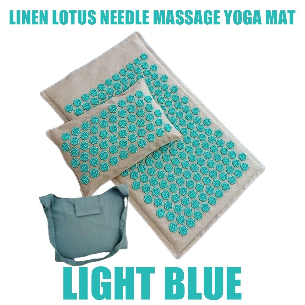 Lotus Spike Thảm bấm huyệt 74*44Cm Lanh Thiên Nhiên cọ dừa Massage thảm yoga Thể Thao Thảm gối Với Túi Đệm Upucture Mat