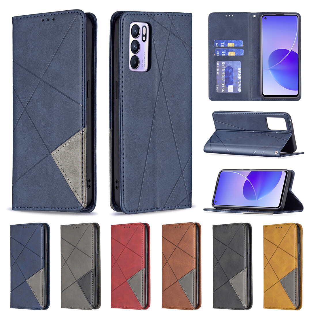 Ốp Điện Thoại Da Cho OPPO Reno 7 4G 7Z 7 Pro 5G Reno 6Z 5Z 5G Reno 6 Pro 5G 4G Reno 5 Pro 5G Reno 5F 5 Lite Ví Nam Châm Khâu Công Sở Sang Trọng ốp Lật Có Khe Cắm Thẻ Giá Đỡ Điện Thoại