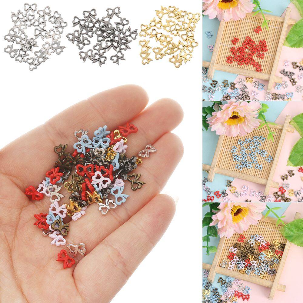 CUANFENGS28 20pcs 5/7mm Butterfly Pattern Decoration Accessories Craft Metal Buckles Clothing Sewing Buckle DIY Doll Clothes Mini Buttons