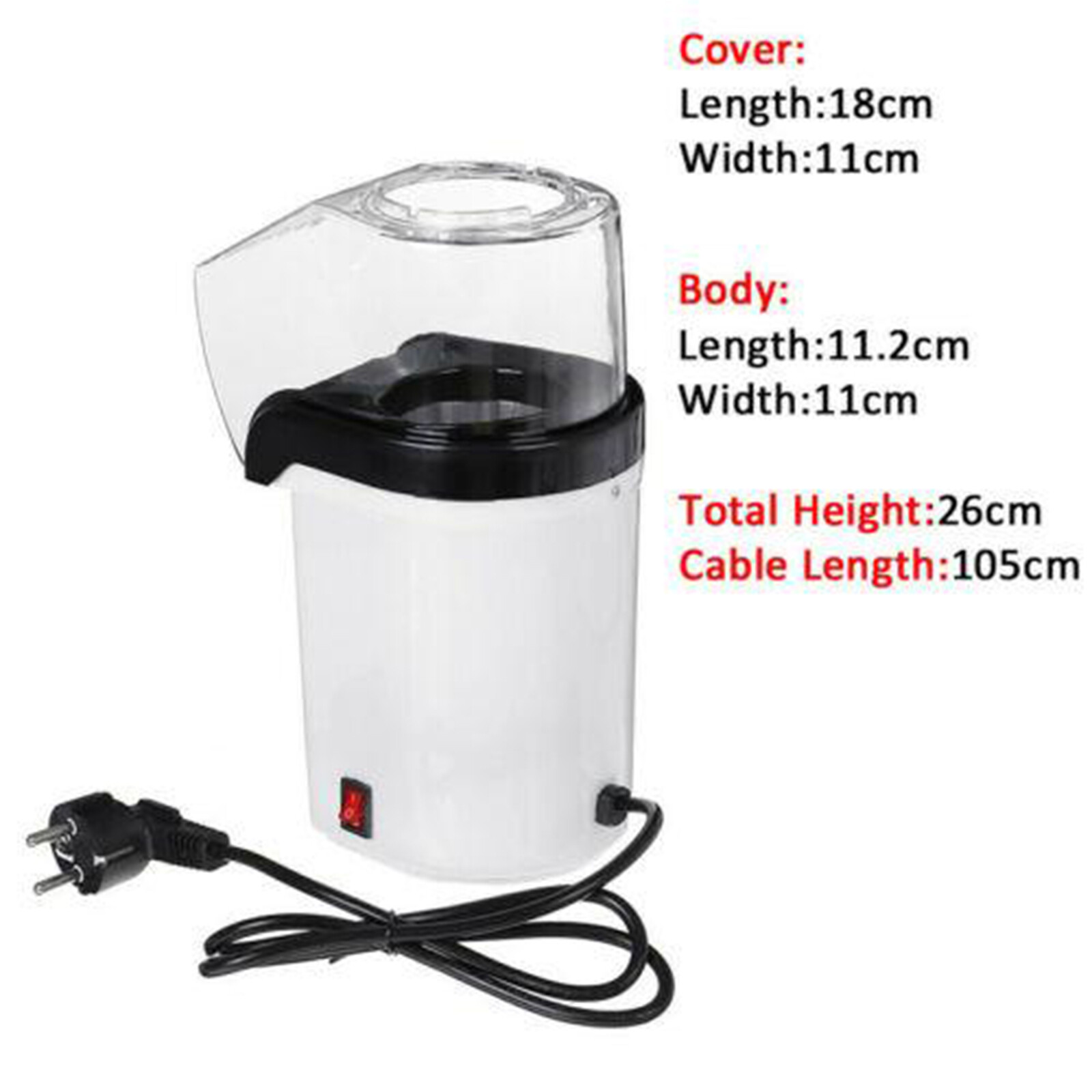 Baoblaze Máy Tạo Bỏng Ngô Khí Nóng Máy Tạo Bỏng Ngô Nhanh Cho Đồ Dùng Nhà Bếp Gia Đình