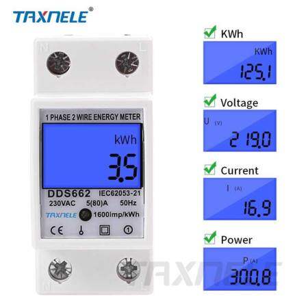 LCD Digital Power Consumption Energy Meter - Brand: Din Rail