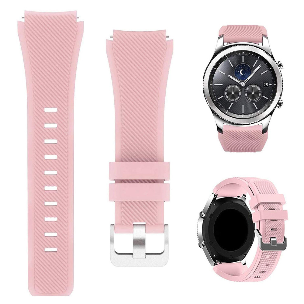 Ban Nhạc Dành Cho Đồng Hồ Samsung Galaxy 3 45Mm/Đồng Hồ Galaxy Đồng Hồ Gear S3 46Mm, Dây Đeo Thay Thế Tháo Nhanh Thể Thao Bằng Silicon 22Mm Đồng Hồ Thông Minh Bằng Thép Cho Moto 360 Thế Hệ Thứ 2 46Mm/Pebble Time