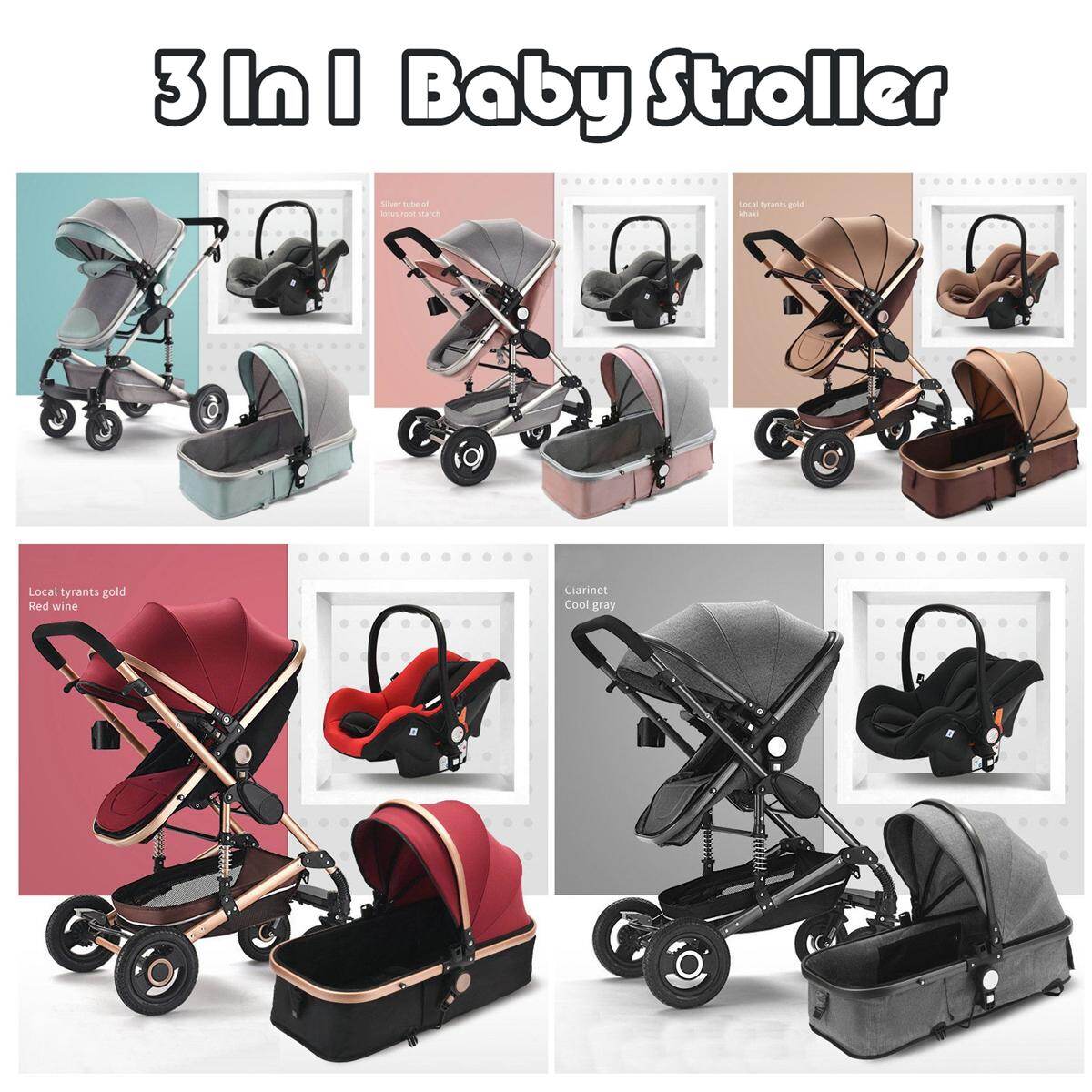 Generic 3in1Luxury Baby Stroller Foldable Newborn Infant CarSeat