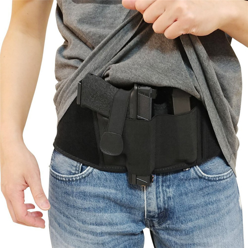 Chiến Thuật Holster Giấu Belly Band Phổ Vô Hình Đàn Hồi Thắt Lưng Holster Quân Sự Di Động Giấu Holster