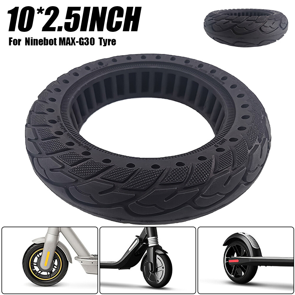 Qaao lốp đặc cho 10*2.5 inch Ninebot Max G30 e-lectric s-cooter thay thế Xe máy điện lốp cao su chống trang phục giảm va đập
