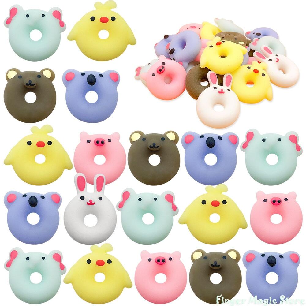 20 50PCS Mini Kawaii Animal Donut Mochi Squishy Toys Party Favors