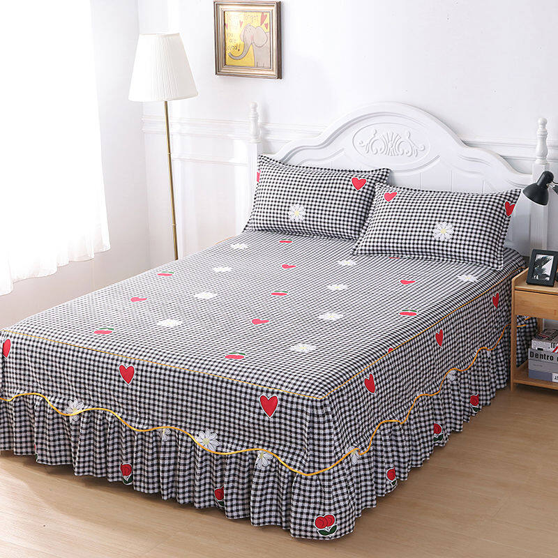 Chân váy ngủ chống trượt ks, tấm phủ giường không bóng, 6 feet/180*200 một mảnh