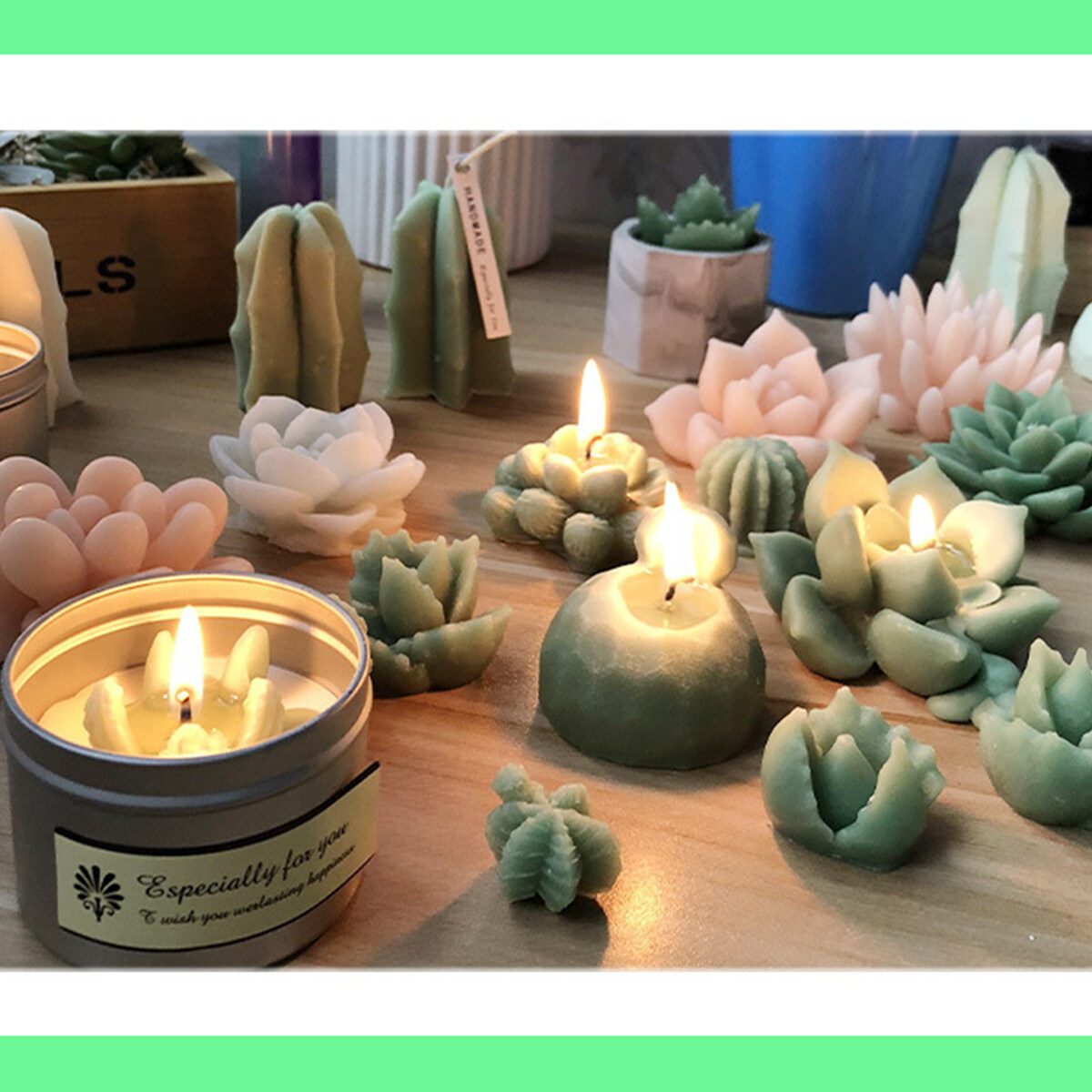 Generic Succulent Cacti Mold Moulds DIY Craft Soap Molds Plaster