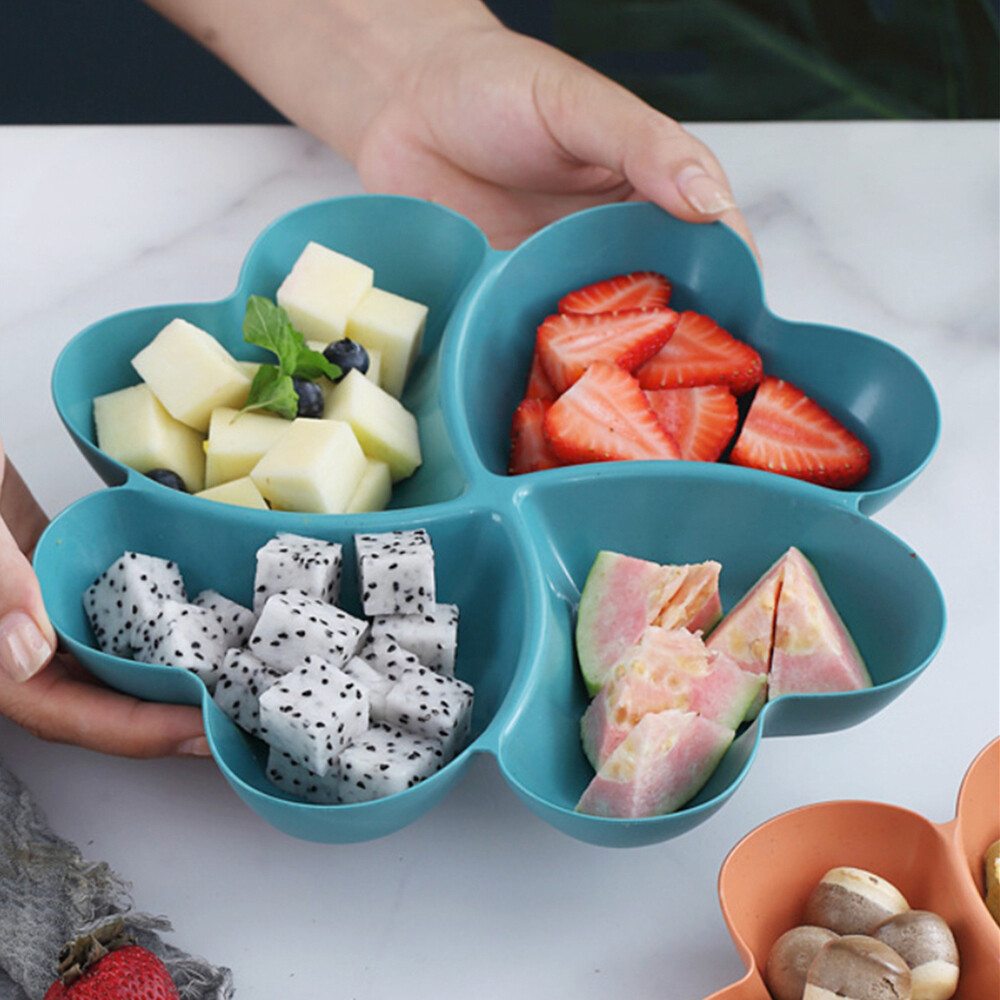 Keepwarm đĩa để đồ ăn vặt đĩa nhựa trái cây khô khay bánh bao sốt Sushi đĩa để đồ ăn vặt rơm lúa mì Cỏ Bốn Lá Đĩa trái cây hình hoa Bàn cà phê phòng khách Kẹo Trái Cây sấy khô đồ ăn nhẹ
