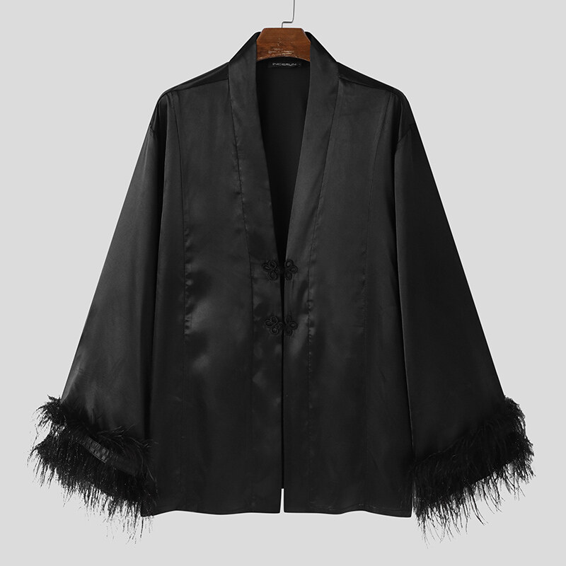 Incerun áo khoác rộng tay dài phong cách punk hippy cho nam áo khoác cardigan rộng thường nhật áo khoác #3