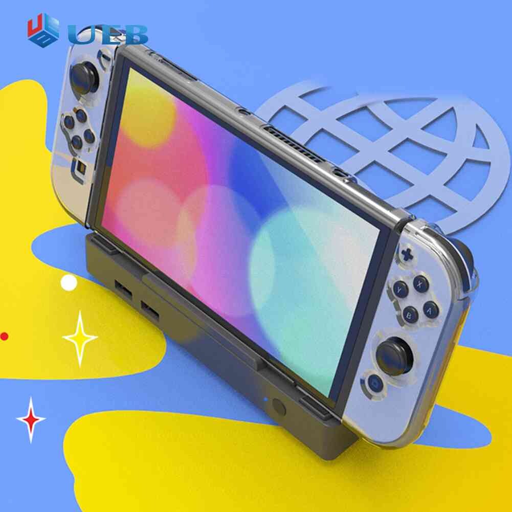 Network Card Projection Base TYPE-C Mini HDMI-compatible Docking Station USB HUB Output LED Charging Stand ABS for Switch for Amusement ราคา  797 บาท*ส่งฟรี