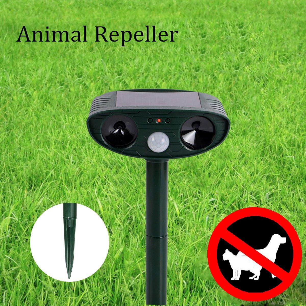 Solar Power Dog Cat Animal Ultra Sonic Repeller Dual PIR Animal Scarer