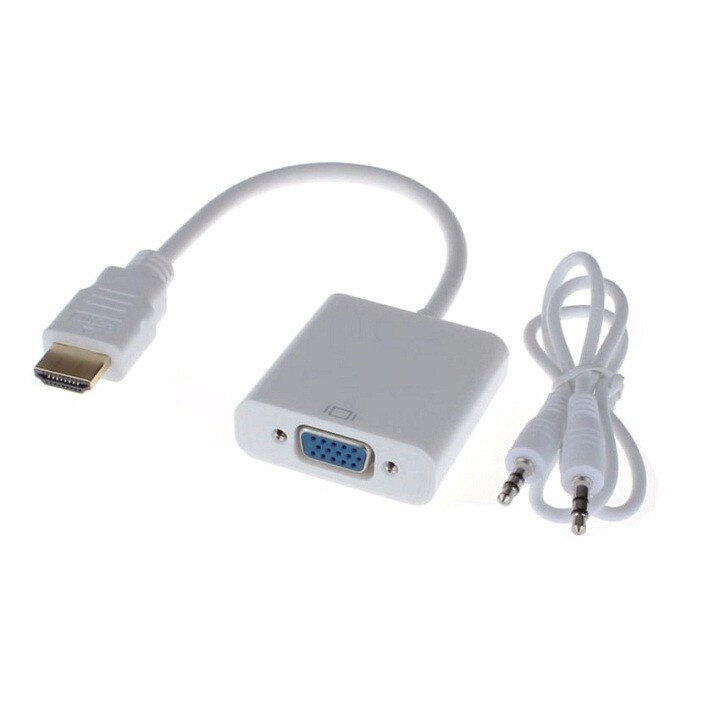 Cáp chuyển đổi hdmi sang vga - hdmi to vga dài 20cm hổ trợ âm thanh audio