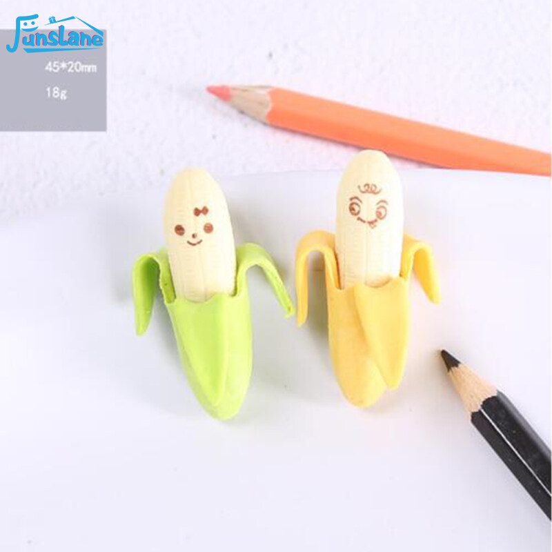 FunsLane Banana Expression Cute Fairy Eraser Unique Cartoon Vivid Color