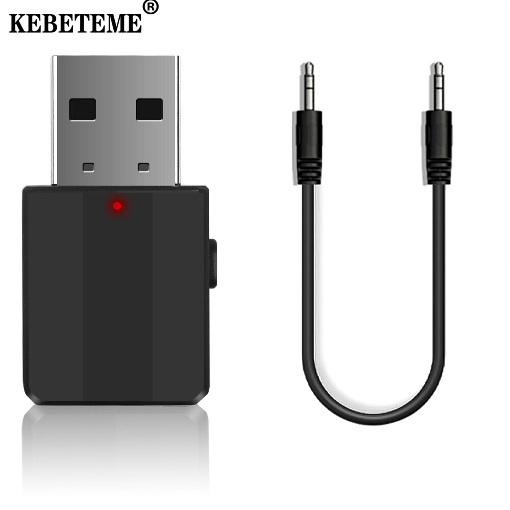 KEBETEME 2 In 1 Bluetooth 5.0 Transmitter Receiver Mini 3.5mm AUX Jack Stereo Wireless Music Adapter For Car Radio Bluetooth Earphone ราคา 36 บาท*ส่งฟรี
