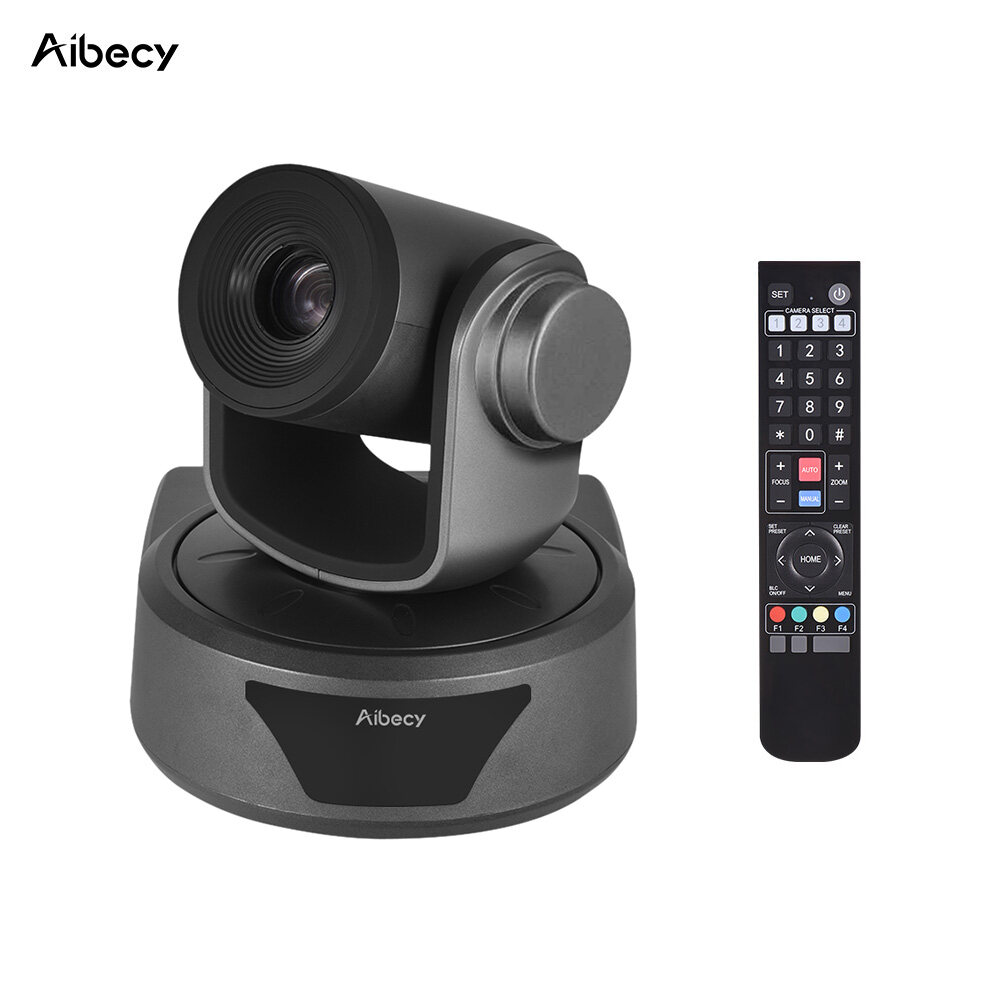 Aibecy กล้องวิดีโอการประชุม 3X ตัวเลือกซูมแคมเว็บแคม Full HD 1080 จุดรองรับ 95 องศามุมมองกว้างโฟกัสอัตโนมัติด้วย USB2.0 การควบคุมระยะไกลสำหรับการประชุมทางธุรกิจห้องบันทึกการฝึกอบรม