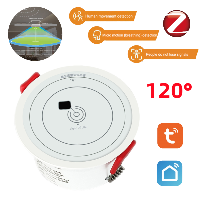 E Life Smart Store Tuya ZigBee 3.0 Thông Minh Trần Gắn Con Người Hơi Thở cảm biến hiện diện Micro cảm biến chuyển động Con Người Bộ dò chuyển động 220V Thời Gian Thực Phát Hiện Sự Hiện Diện của Con Người Micro-Sử Dụng cảm biến chuyển động Dụng Với Tuya Zi