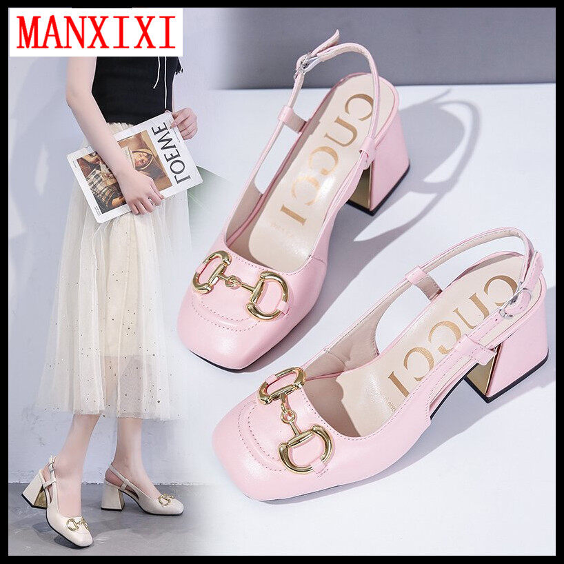 MANXIXI Fashion Beautiful 3.15 Inches High Heels Cute Mules Sandals For