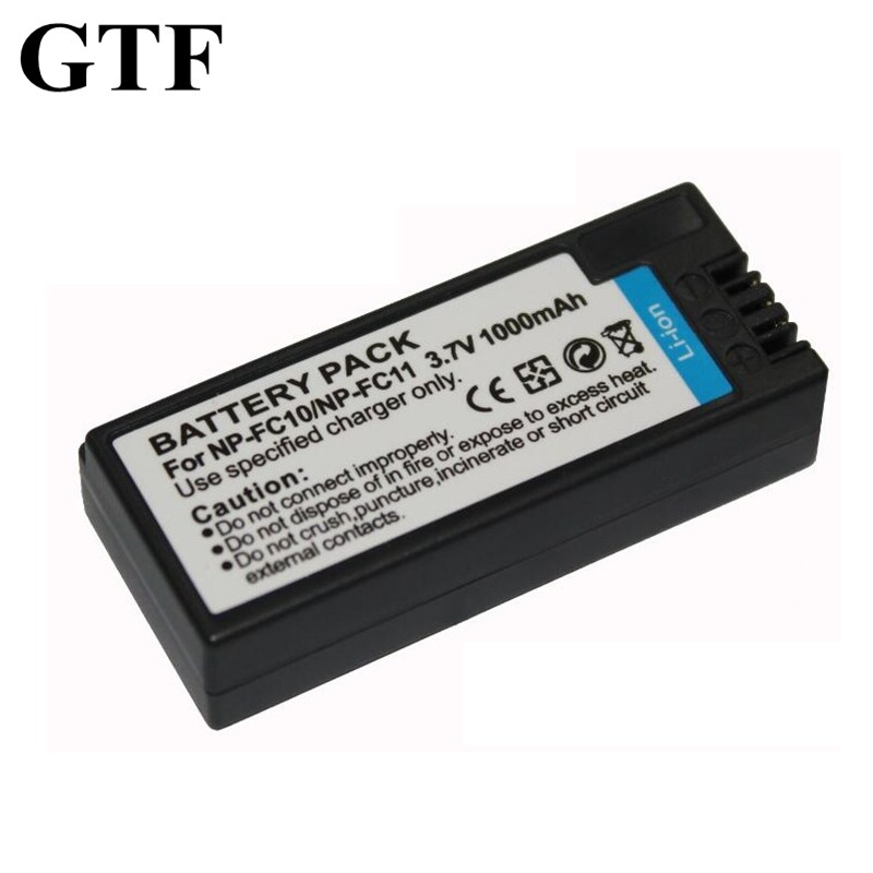 Pin lithium gtf 3.7v 1000mah np-fc10 pin lithium np-fc11 pin máy ảnh kỹ thuật số cho dsc-p2 p3 p5 p7 p8 p9 p10 f77