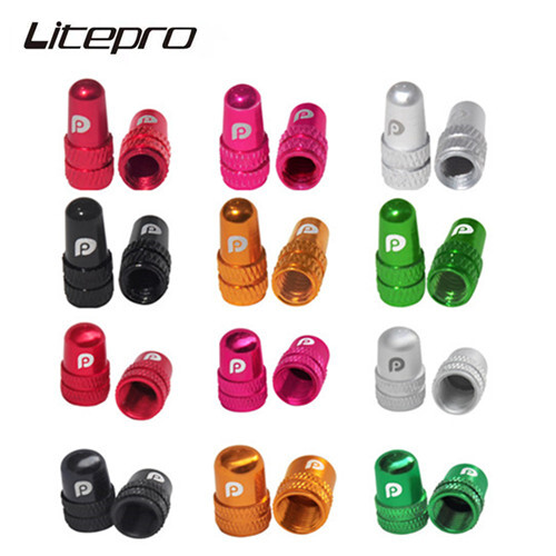 Litepro 2 Cái Nắp Van Schrader Cho Xe Đạp Leo Núi MTB Nắp Van Presta, Hợp Kim Nhôm Cho Xe Đạp Gấp