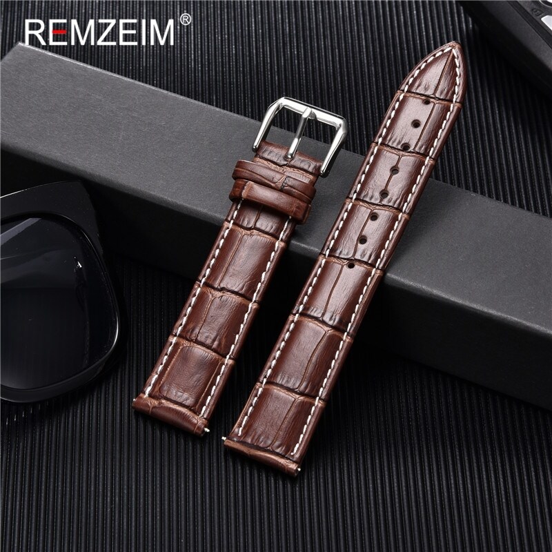 [Watch aesthetics] Calfskin Leather Watch Strap 18mm 20mm 22mm 24mm Watchband For Women Men Watch Accessories Solid Buckle Black Brown