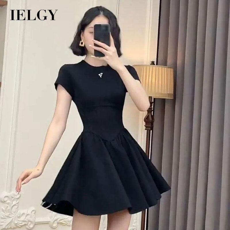 Ielgy đầm ôm eo phong cách hepburn pháp cho nữ