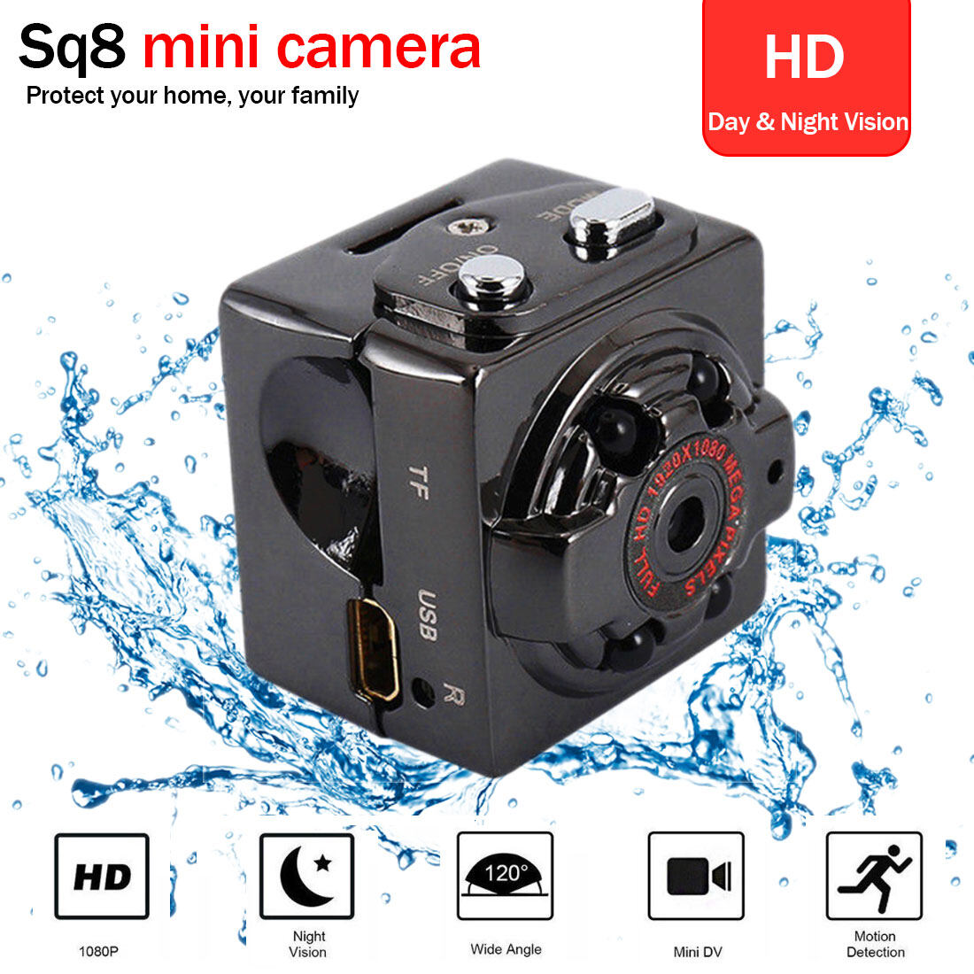 Camera Thông Minh HD Mini SQ8 Camera Không Dây Chế Độ Ghi Hình Kép 1080P 720P Camera Quan Sát Ban Đêm Camera Mini Siêu Nhỏ DVR