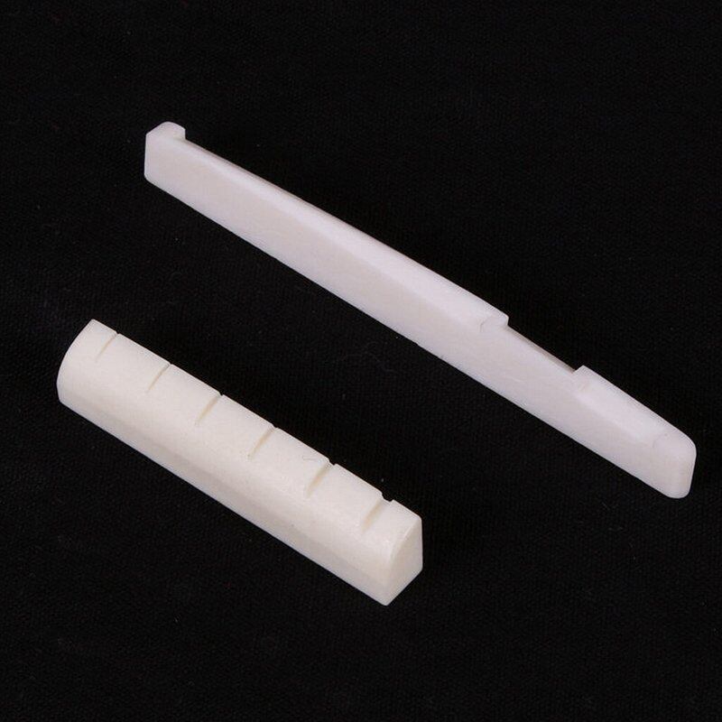 Yên ngựa xương trâu ngà & đai ốc có rãnh, cho guitar acoustic 6 dây