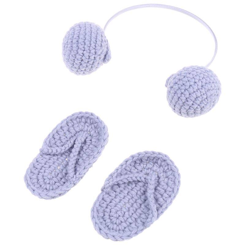 Nhiếp Ảnh Trẻ Sơ Sinh Đạo Cụ, Dép Đan Móc Tay Cho Bé + Tai Nghe Thiết Lập Giày Đạo Cụ Chụp Ảnh Cho Bé, Phụ Kiện Nhiếp Ảnh