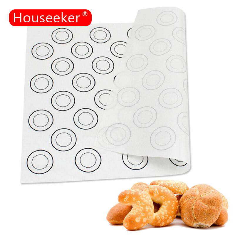 Houseeker Miếng lót nướng bánh Macaron chất liệu silicone 40X30 Cm 29X26